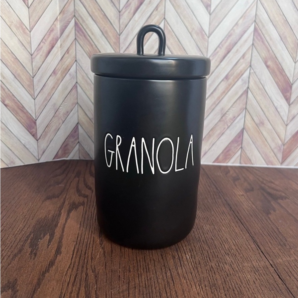 Rae Dunn Black Granola Storage Jar
